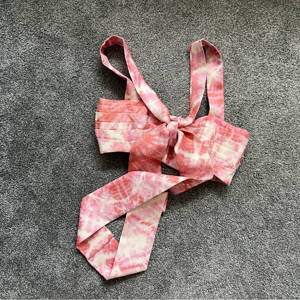 Zimmermann Pink and White Tie-Dye Top